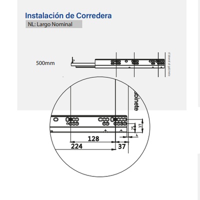 CORREDERA OCULTA POBOX 500 BLANCO U39500BL