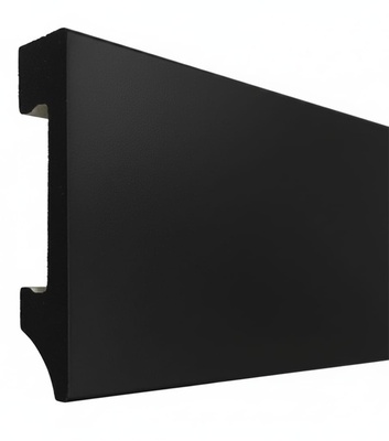 ZOCALO PVC NEGRO RECTO 75mm x 2.40m