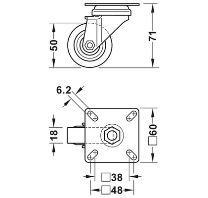 RUEDA 50mm 40kg 66306910