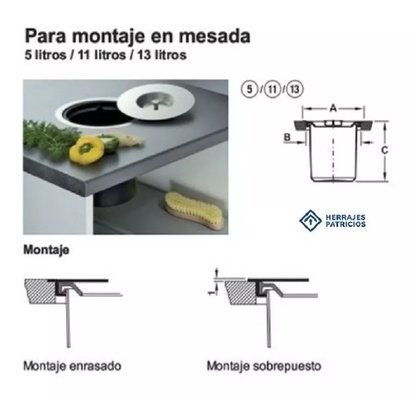 CESTO SOBREMESA 12L 50294001