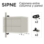 SOPORTE CAJONERA COLUMNA/PARED SIP NEGRO E 85000520