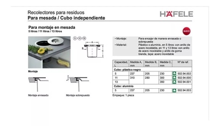 CESTO SOBREMESA 5L 50294003