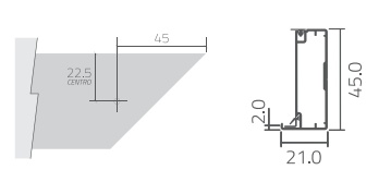 PERFIL PUERTA 20x45 SIERRA