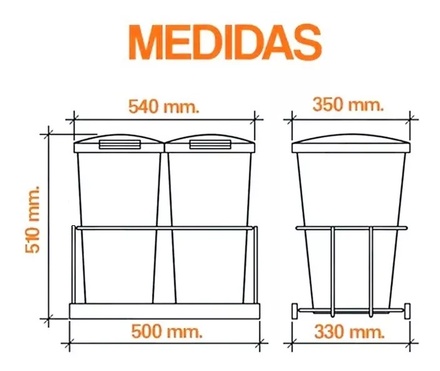 CESTO DOBLE ART607-2A 25L