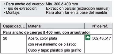 CESTO 20L GRIS OSCURO 50243317