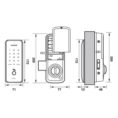 CERROJO DIGITAL HAFELE ER5100BLE 91220211
