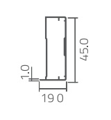 PERFIL PUERTA 20x45 CITY