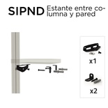 SOPORTE ESTANTE COLUMNA/PARED SIP NEGRO D 85000519