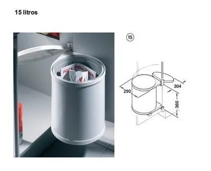 CESTO HAFELE BLANCO 15L
