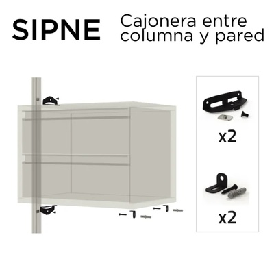 SOPORTE CAJONERA COLUMNA/PARED SIP NEGRO E 85000520